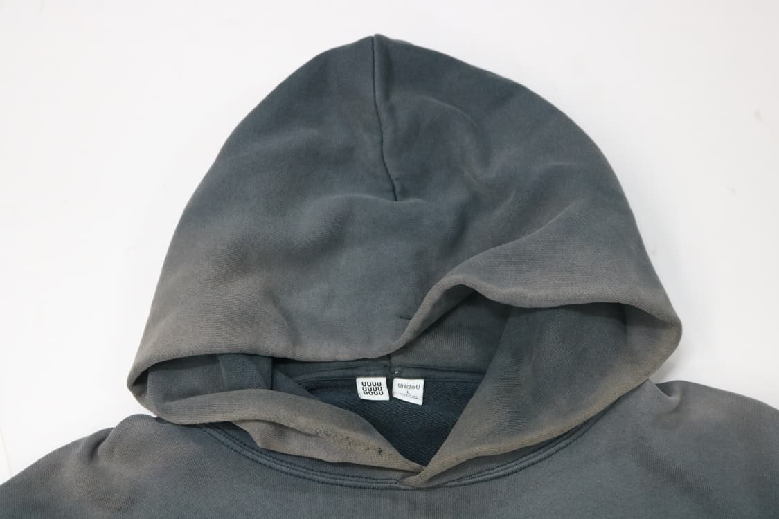 Uniqlo U 유니클로U 빈티지 페이딩 차콜 후드 티셔츠 (L) 상품이미지3