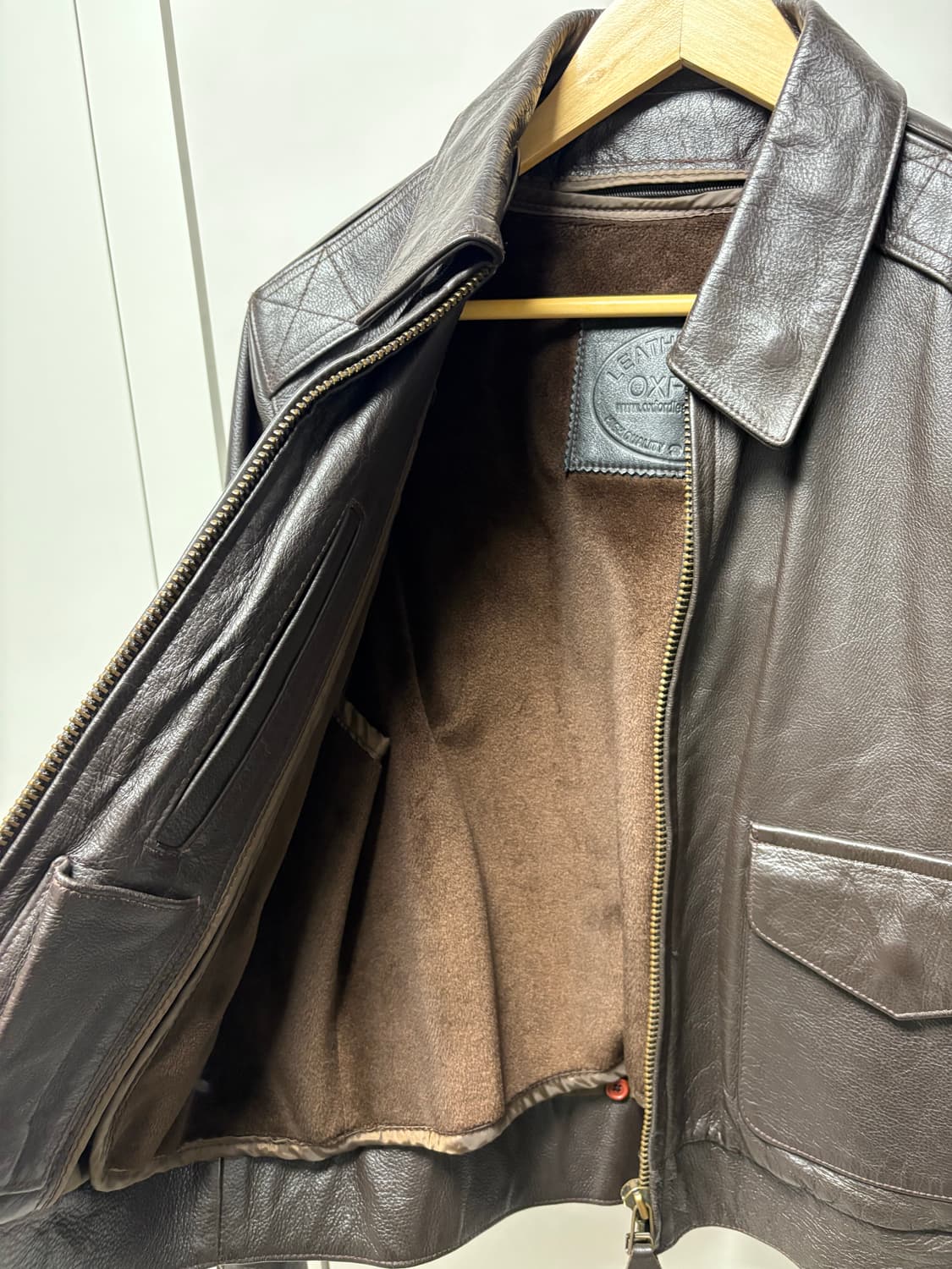 빈티지 브라운 레더 밀리터리 블루종 A2자켓 95사이즈 상품이미지2