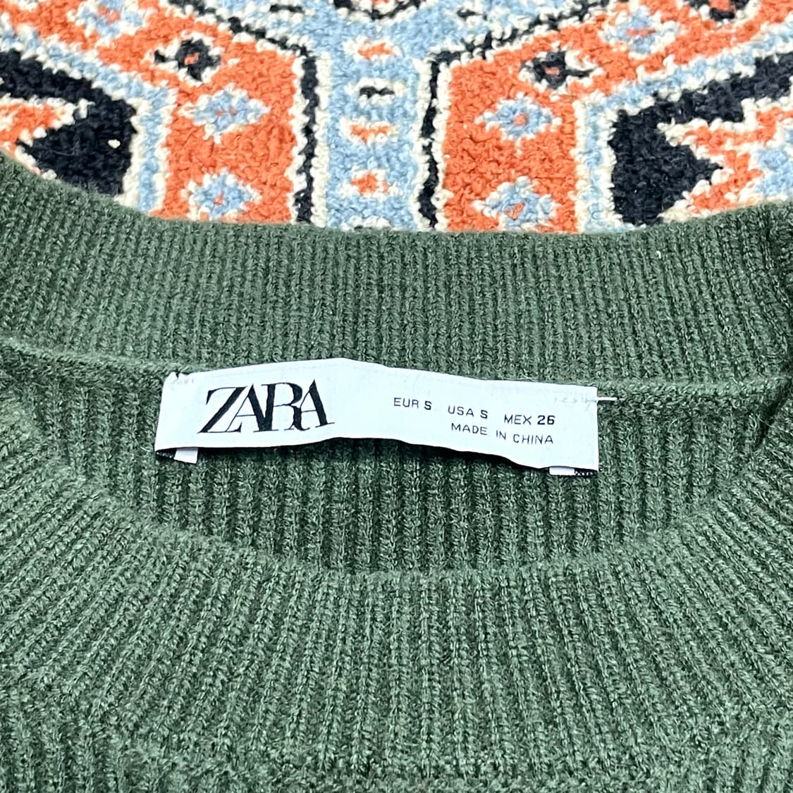 자라 카키 골지 슬림 니트 여성S 상품이미지3