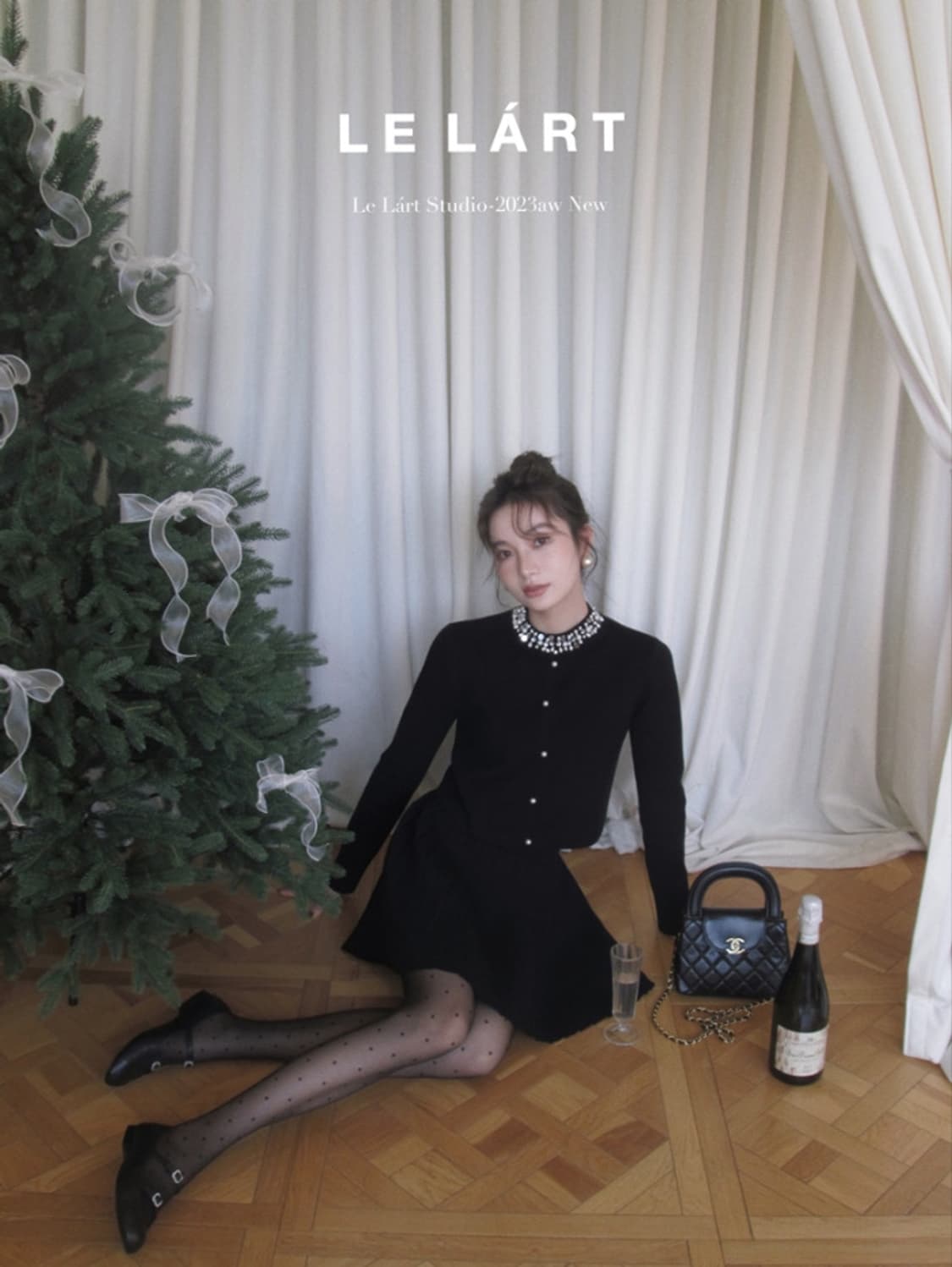 LELART 연말 진주 비즈 니트 [새상품] 상품이미지4