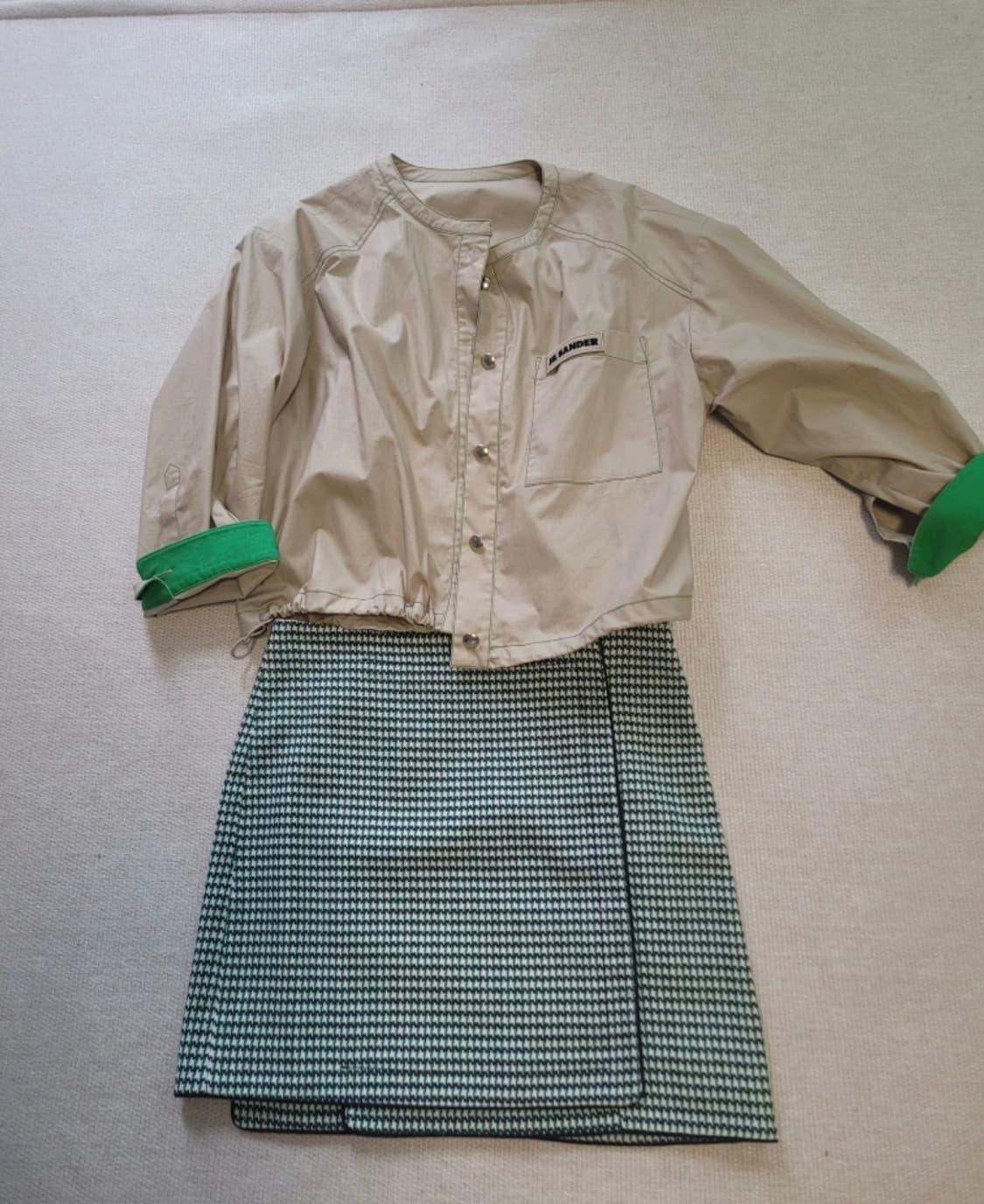 [DEWL/듀엘] 하운드투스 체크 랩 스타일 스커트 (55사이즈 상품이미지1