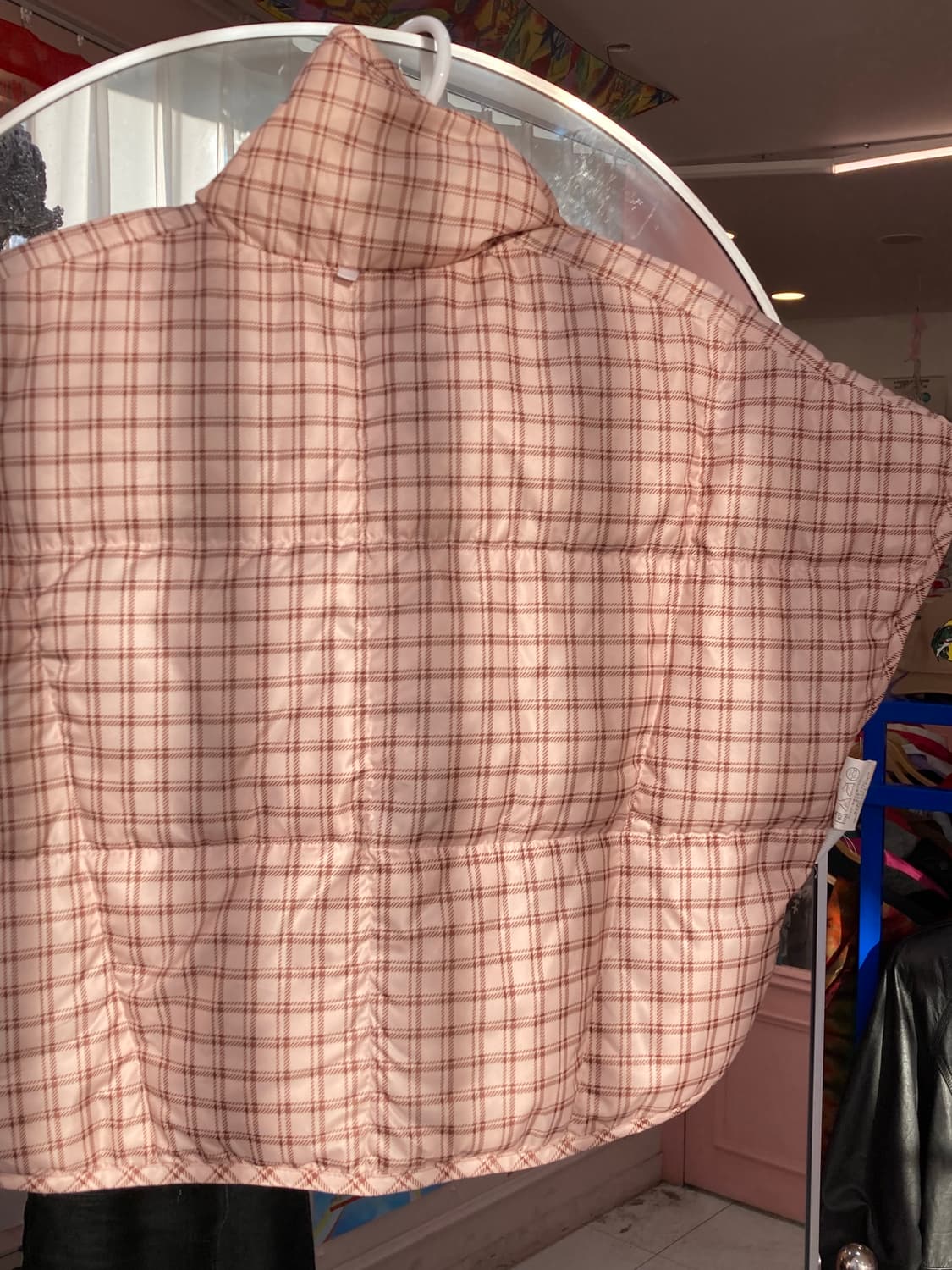 빈티지 체크 리버시블 패딩 조끼 상품이미지5