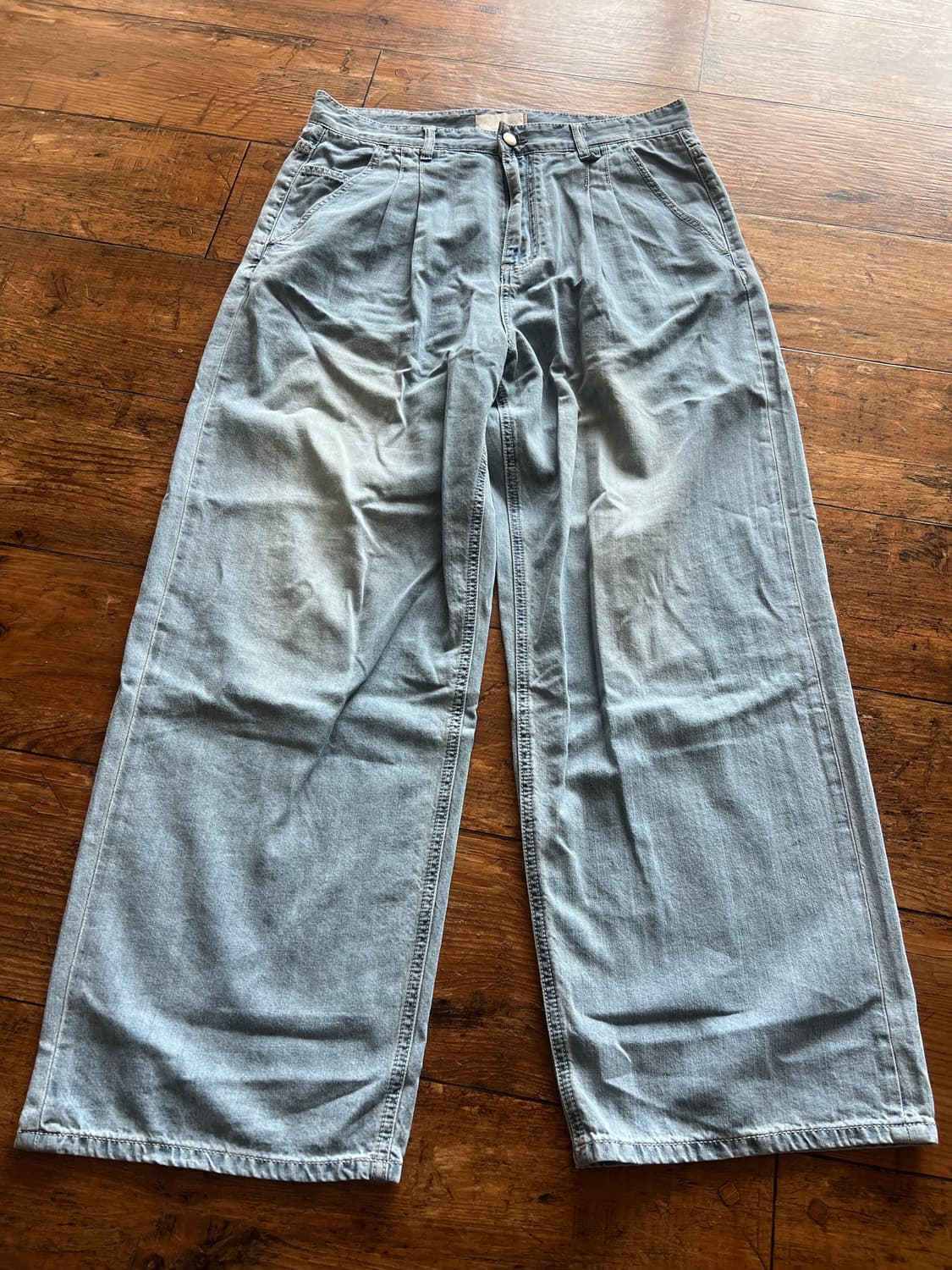 포트너스 라이트 투턱 와이드 진스 라이트블루 L Light Two Tuc 상품이미지1