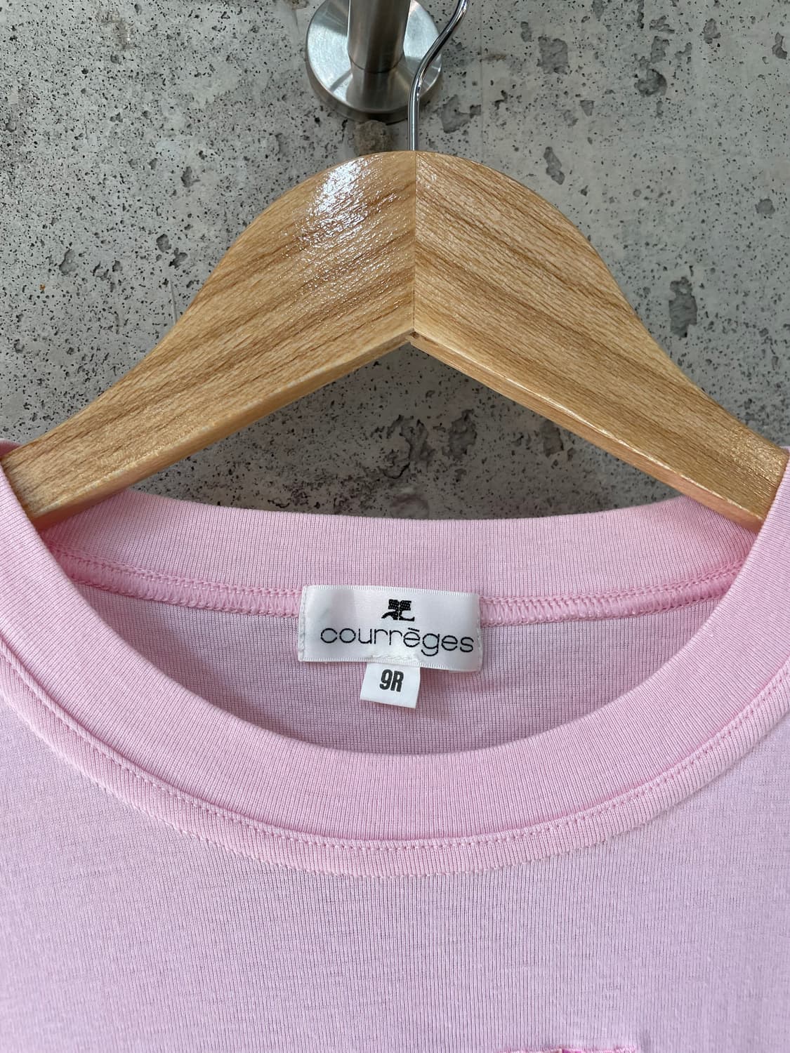 00s Courreges 꾸레쥬 스팽글 로고 탑 핑크 상품이미지10