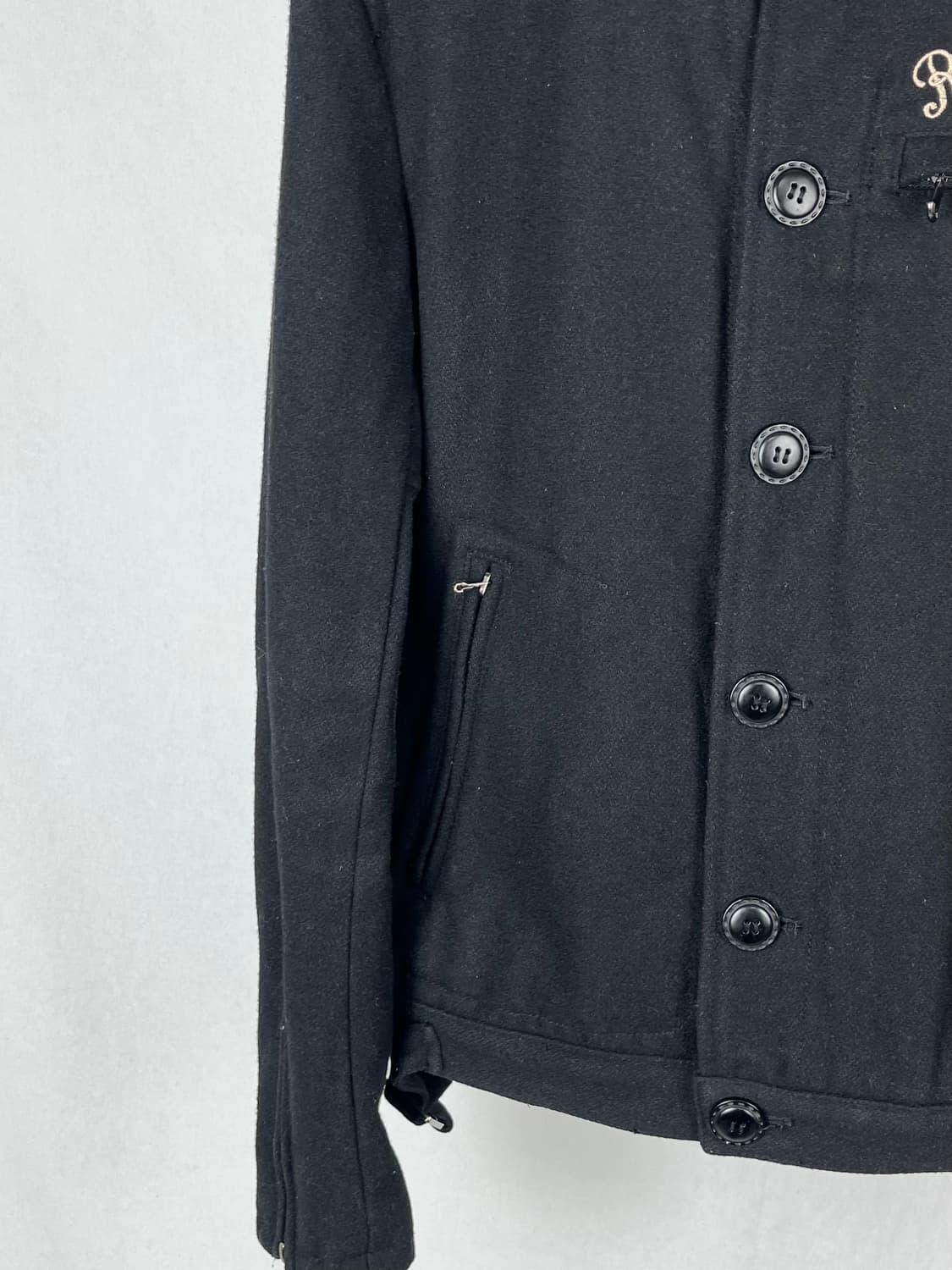 Vintage 울 혼방 자수 라이더 자켓  상품이미지6