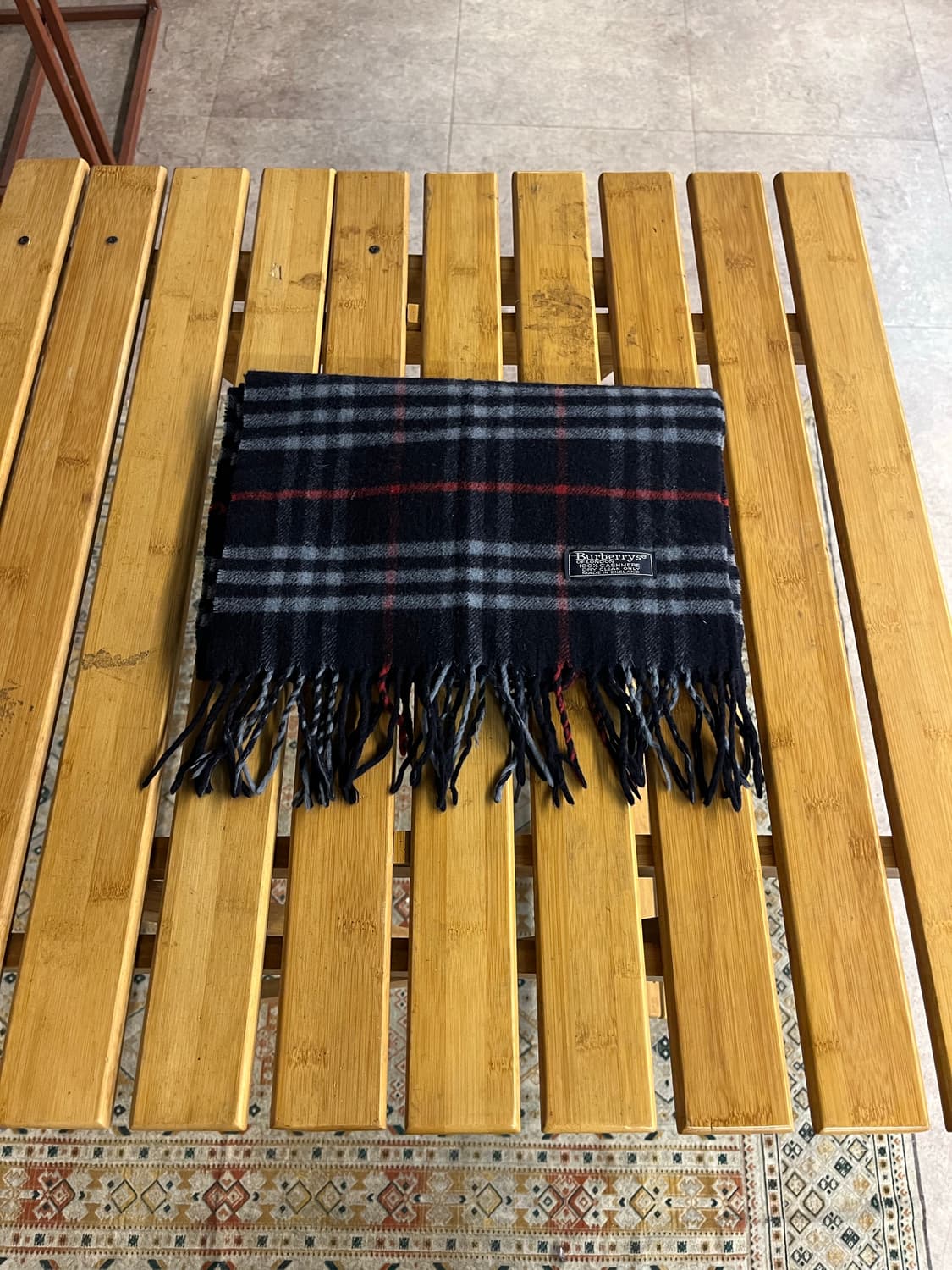 버버리 체크 머플러 네이비 #csz1977 상품이미지1