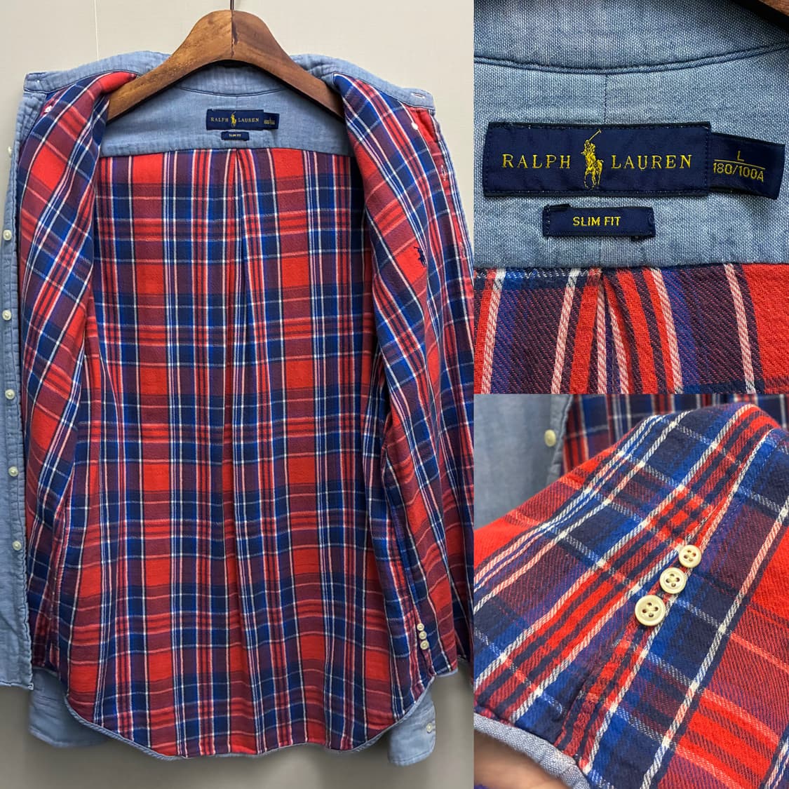 (L~XL)폴로랄프로렌 코튼 플란넬체크 샴브레이 셔츠  상품이미지9