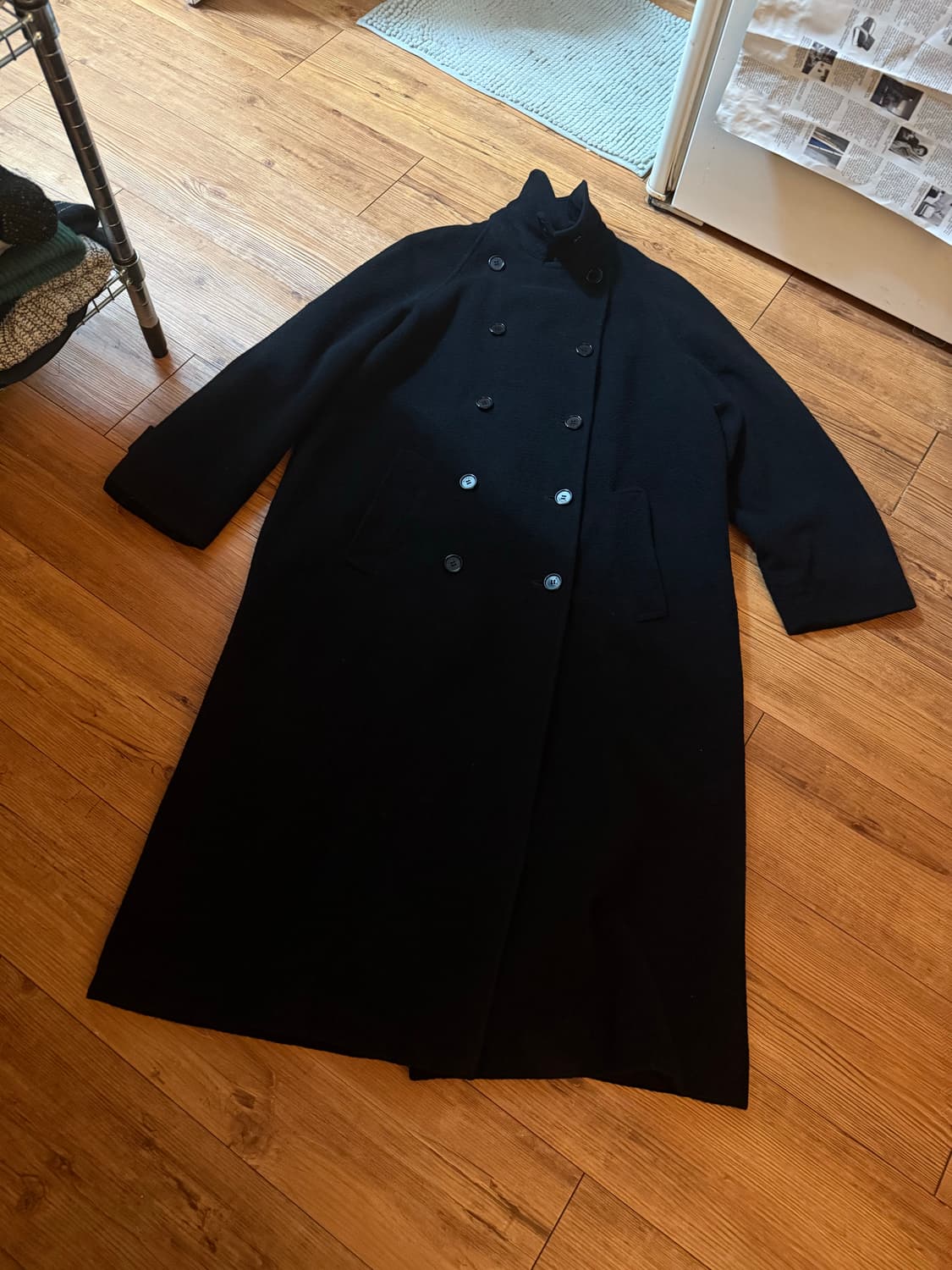 italy 알레그리 울 더블 스냅 코트 블랙 M-L 상품이미지1