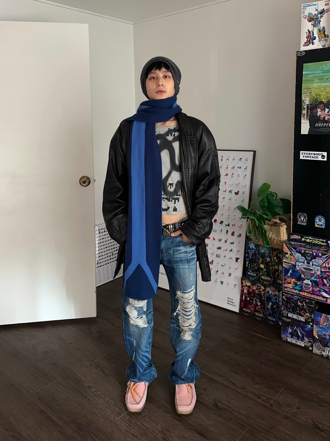 Gap 블루 콘트라스트 머플러 상품이미지5