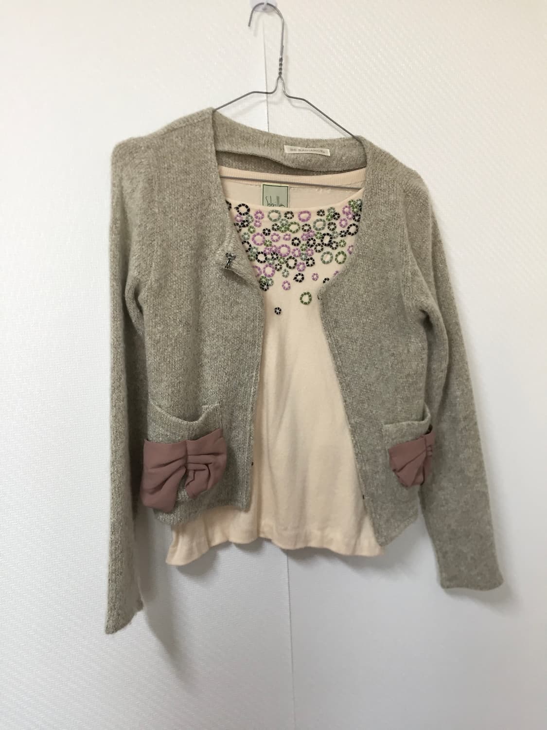 빈티지 리본 후크 숏 가디건 jpn 상품이미지1