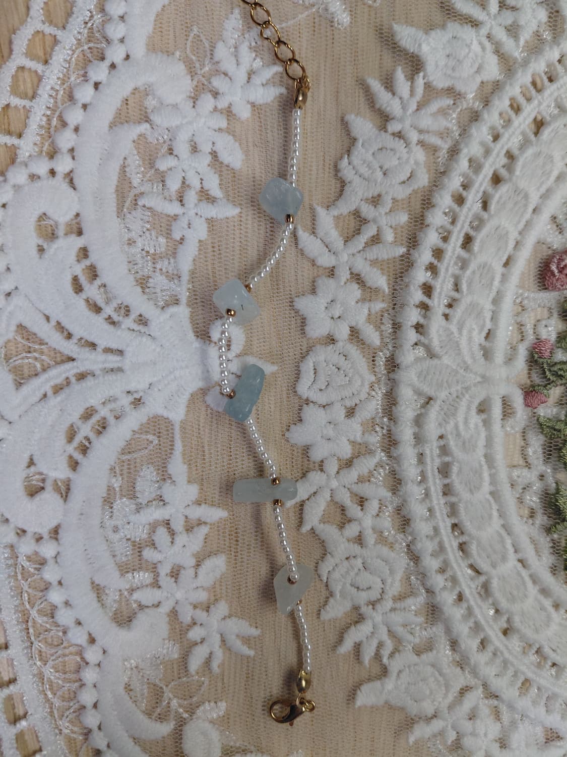 핸드메이드) 아쿠아마린원석 비즈팔찌  상품이미지6