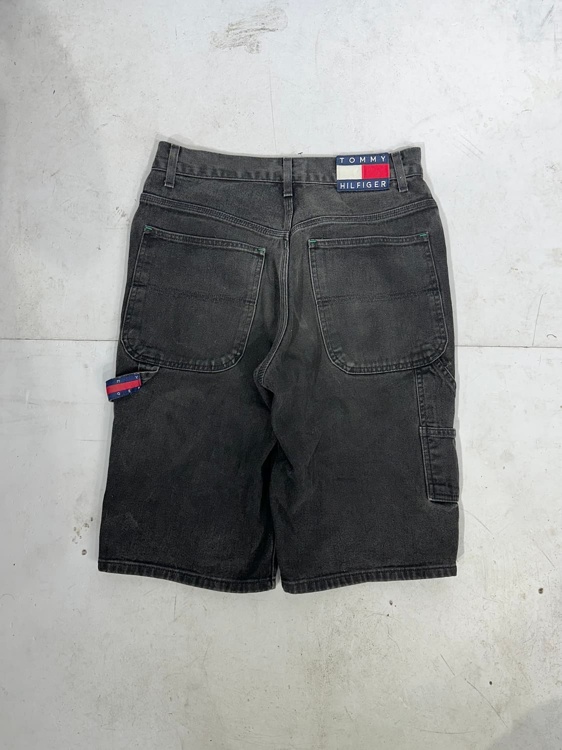 00s 타미 힐피거 카펜터 흑청 버뮤다 팬츠 반바지  상품이미지5