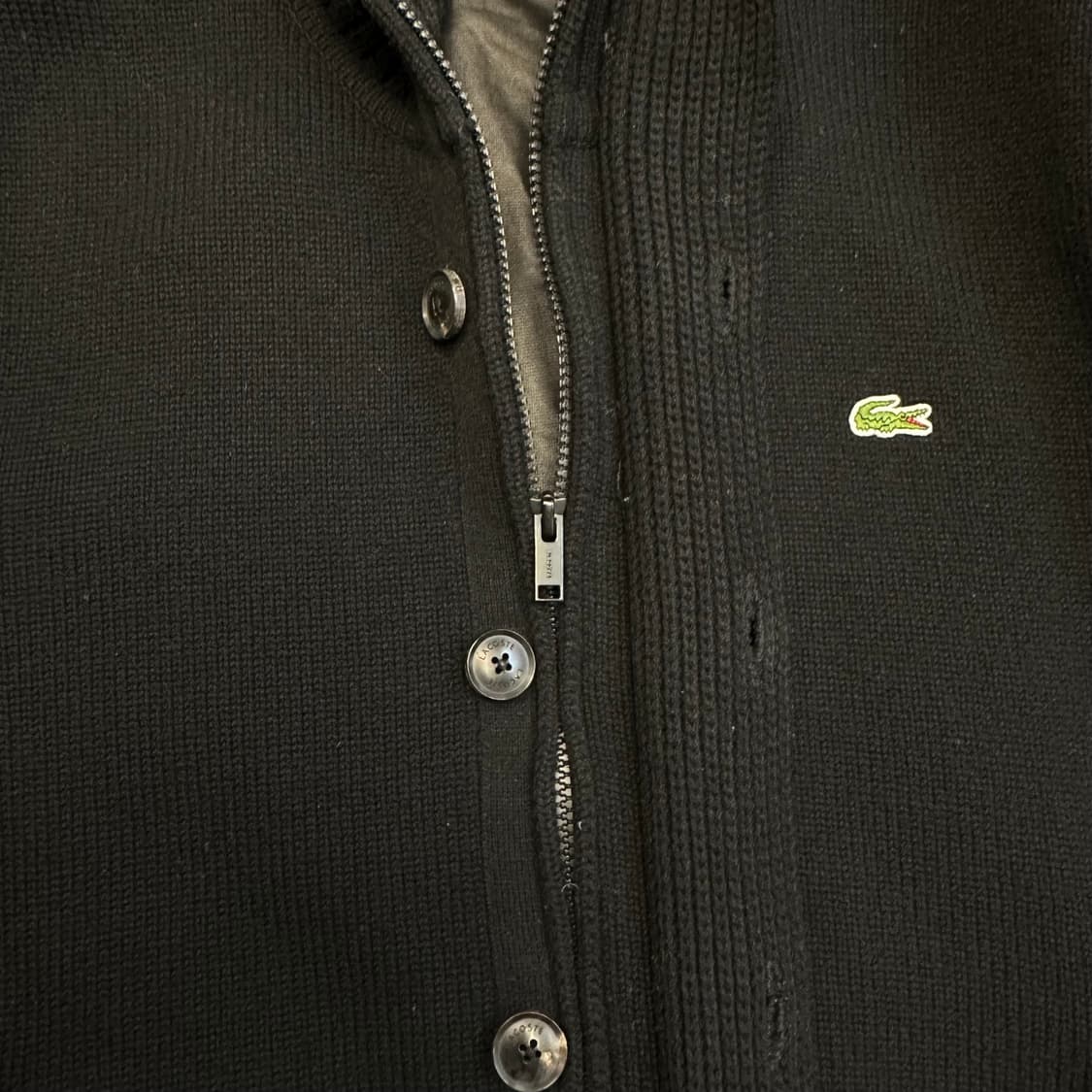 라코스테 블랙 집업 가디건 M 상품이미지3