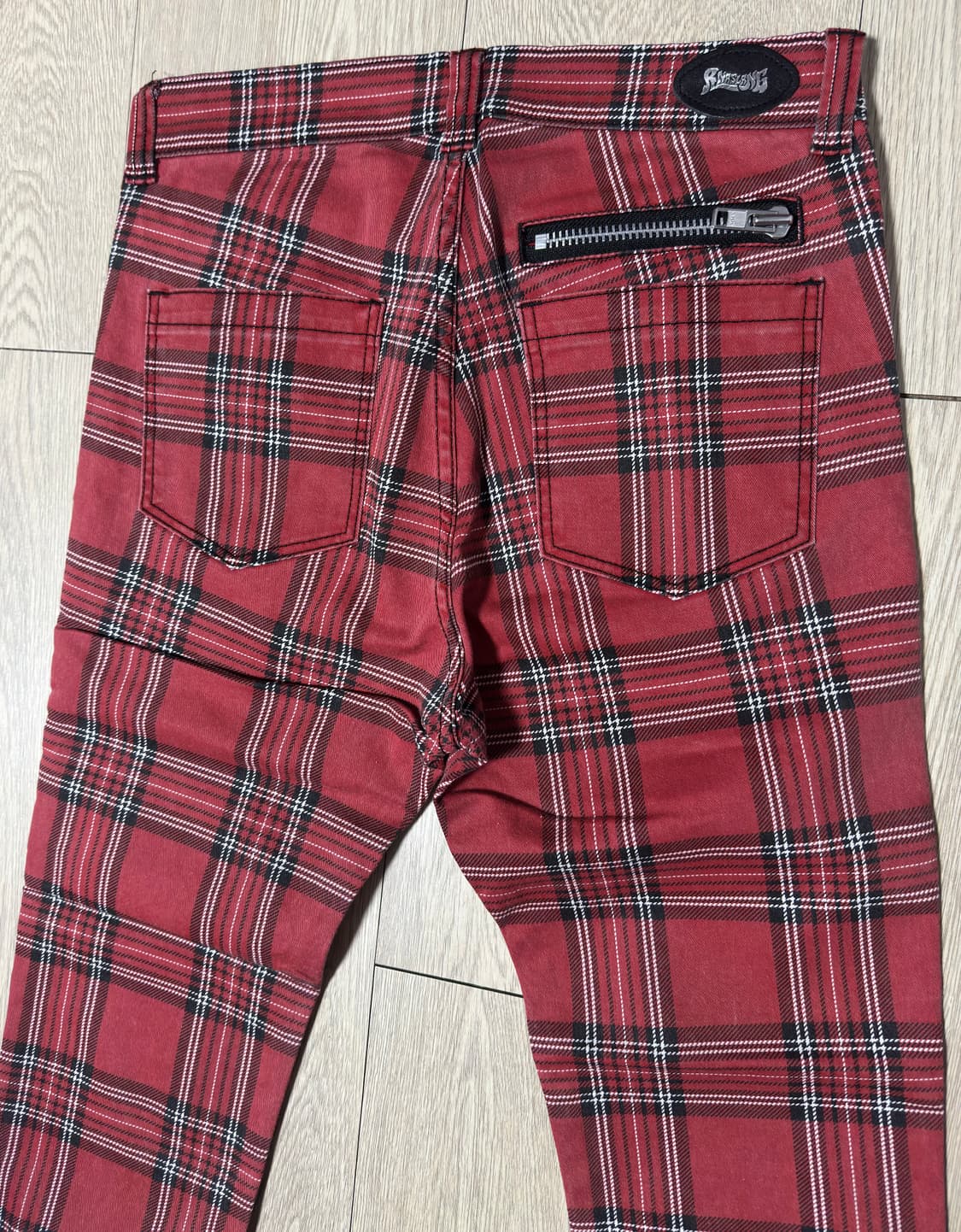 00s 일본 RNA 펑크 본디지 스키니 타탄 체크 팬츠 M사이즈 상품이미지4