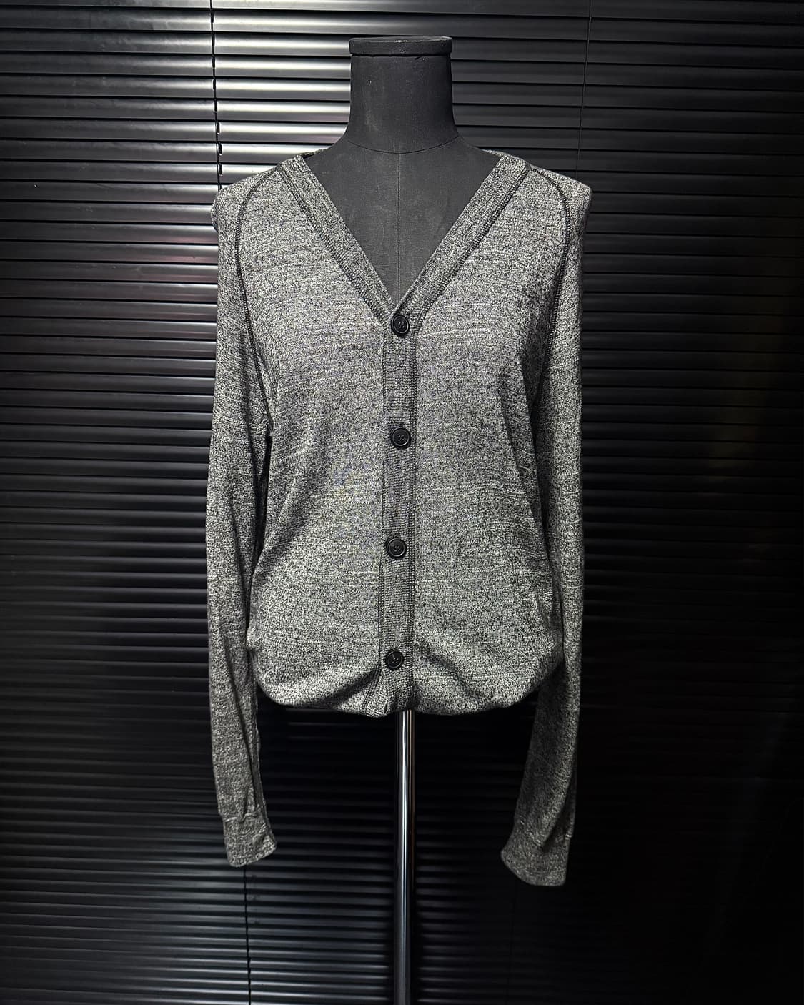 Theory 띠어리 모 앙고라 차콜 슬럽 그레이 스티치 보카시 가디건 S 상품이미지1