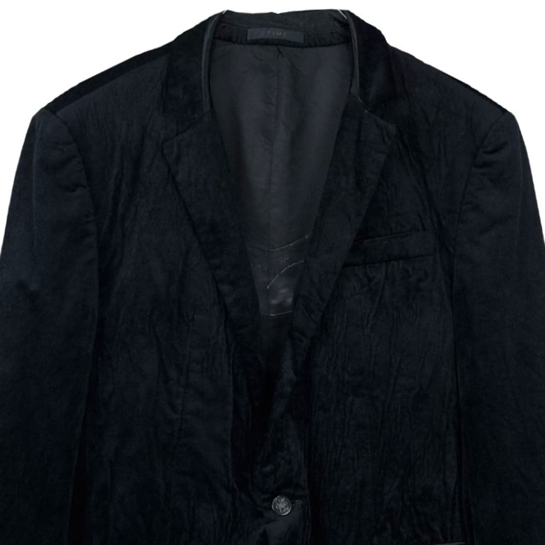 [타임] 주름가공 링클 플리츠 벨벳 블레이저 자켓 블랙 M19626 상품이미지4