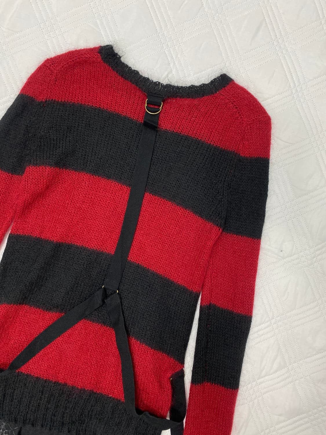 [PEACE NOW] 펑크 미사깔 스트랩 스트라이프 니트 상품이미지8