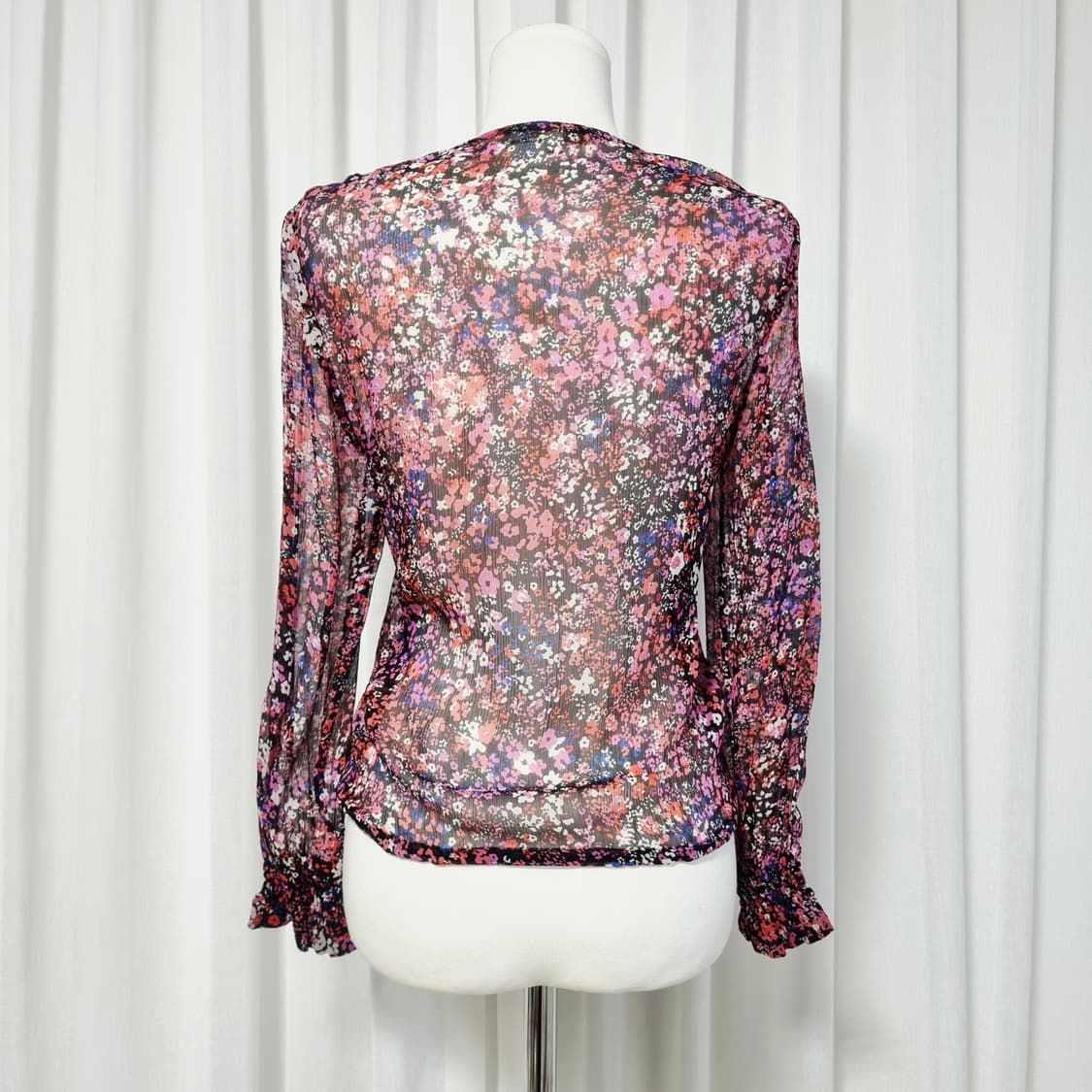 마쥬 maje 실크100 시스루 블라우스 (55/표기1) 상태최상 상품이미지5