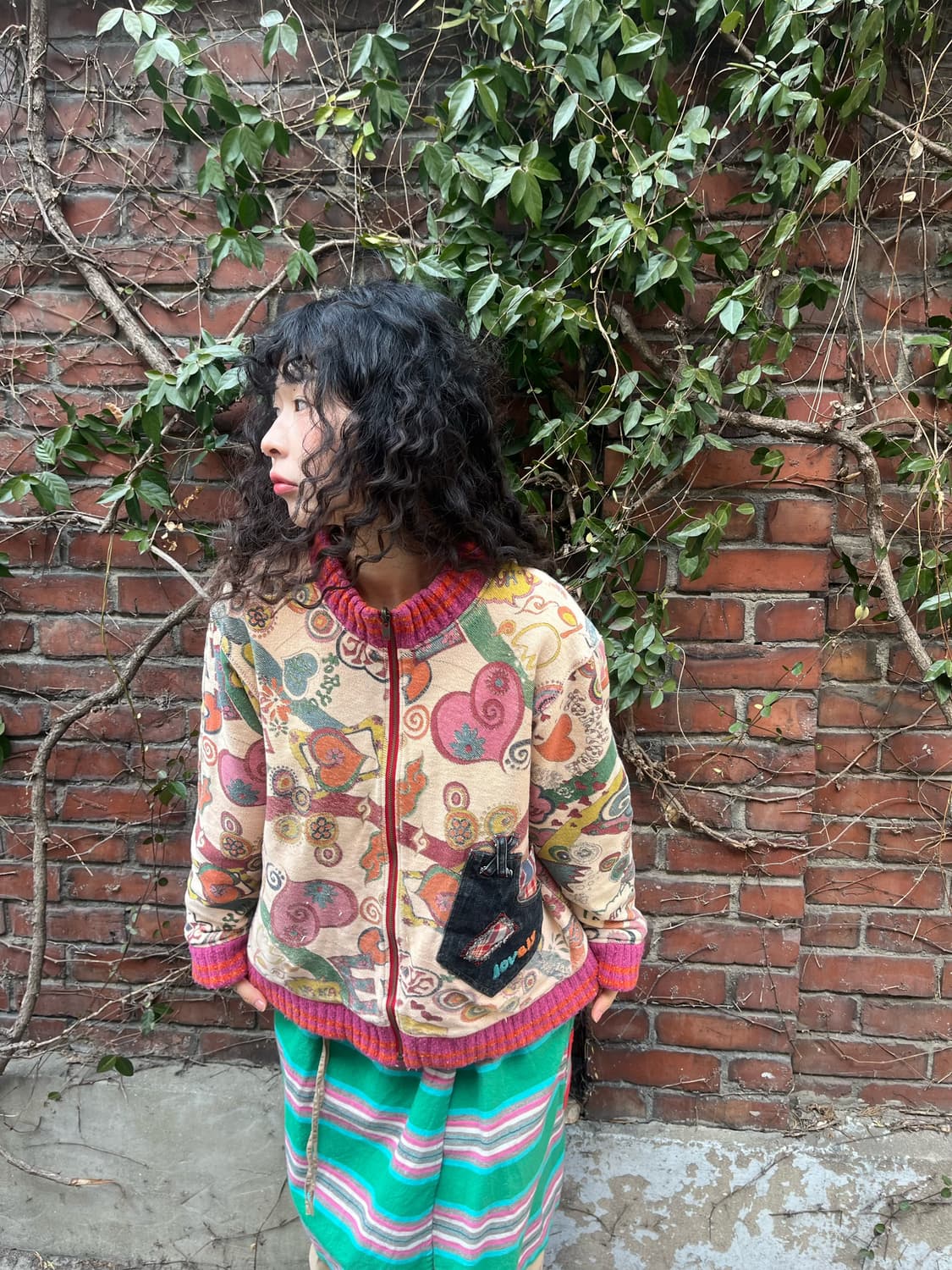 히피 에스닉 페이즐리 패턴 양면 자켓 상품이미지1