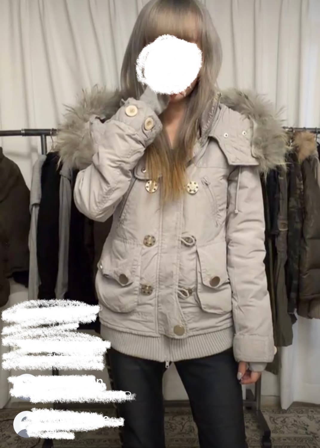 SLY 슬레이 슬라이 y2k v- kei 퍼후드 점퍼 상품이미지1