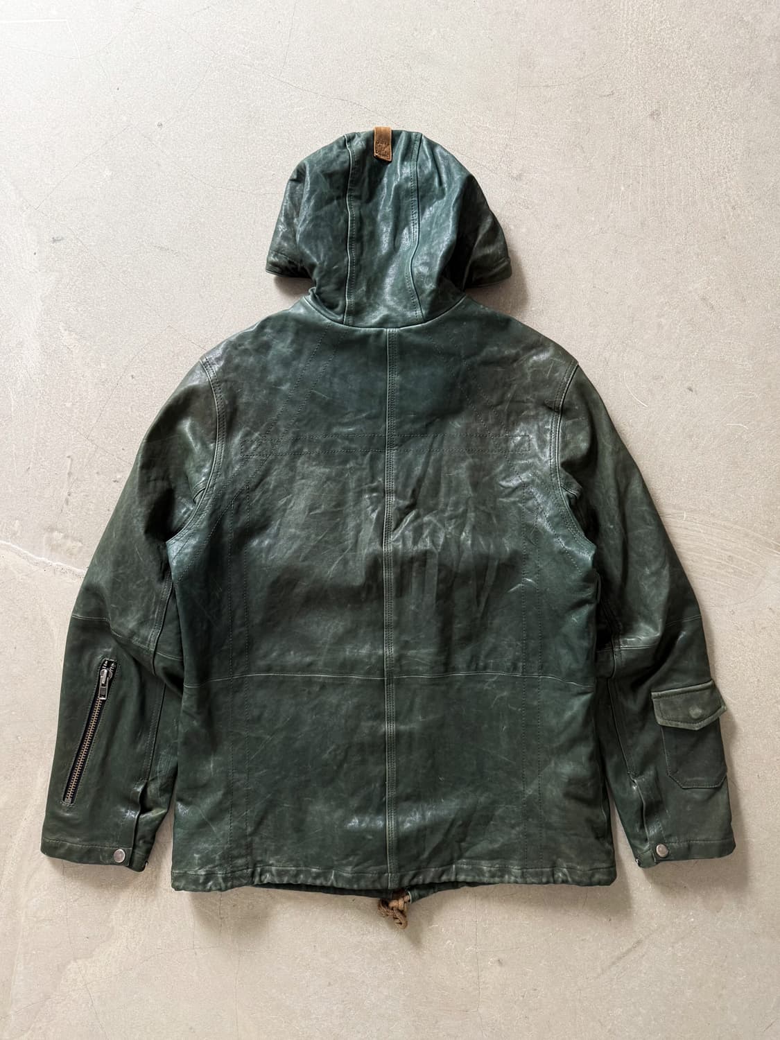 Avirex Cowhide Leather Hooded Jacket 상품이미지7
