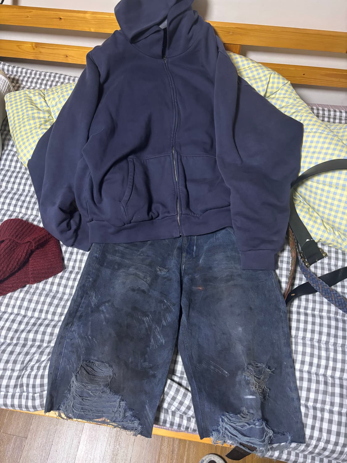 OBM 카카오일 데님 쇼츠. 상품이미지1