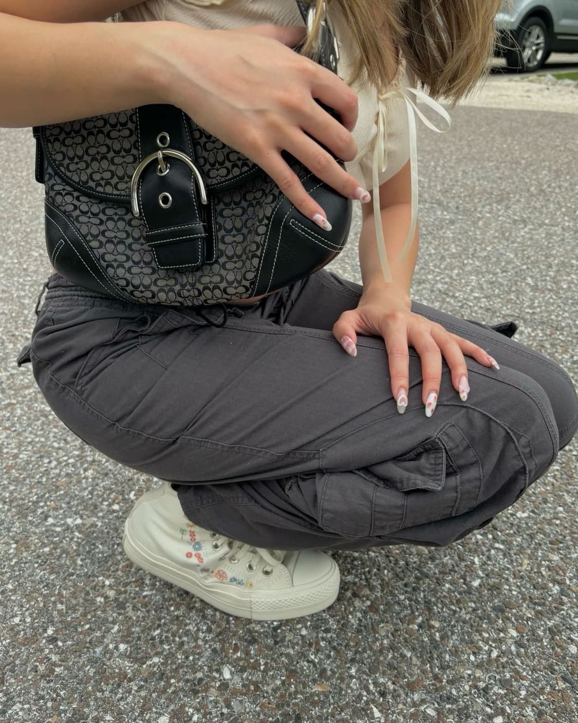 코치 모노그램 숄더백 호보백 블랙 y2k 상품이미지3