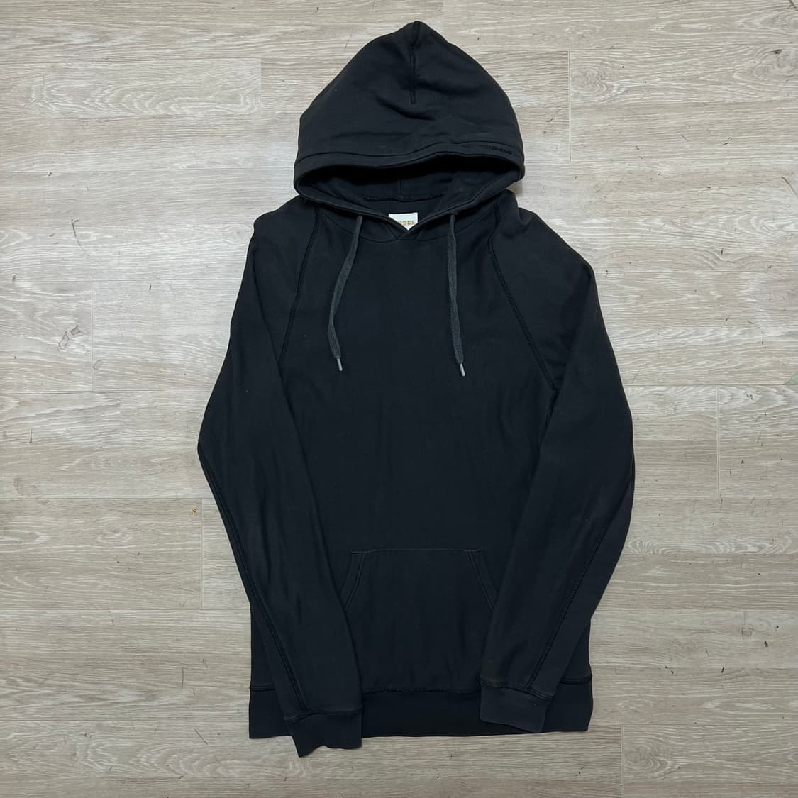 디젤 남성 로고 포인트 자수 후드 티셔츠 [블랙] M/95 상품이미지1