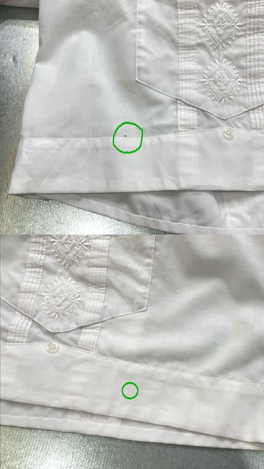 (XL) 빈티지 쿠바 구아야베라 자수 셔츠 화이트 상품이미지9