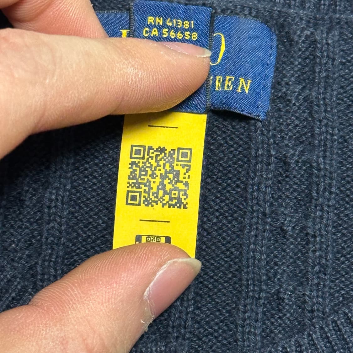 Polo Ralph Lauren 여성 화이트포니 네이비 케이블 가디건 상품이미지4