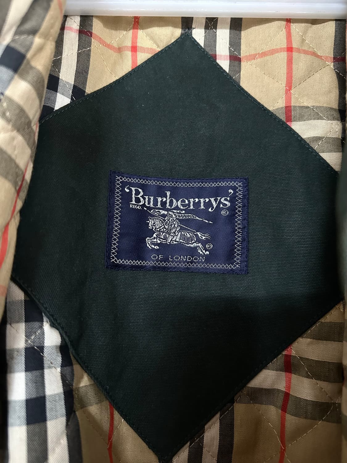 버버리 안감체크 딥그린 사파리 자켓 상품이미지5