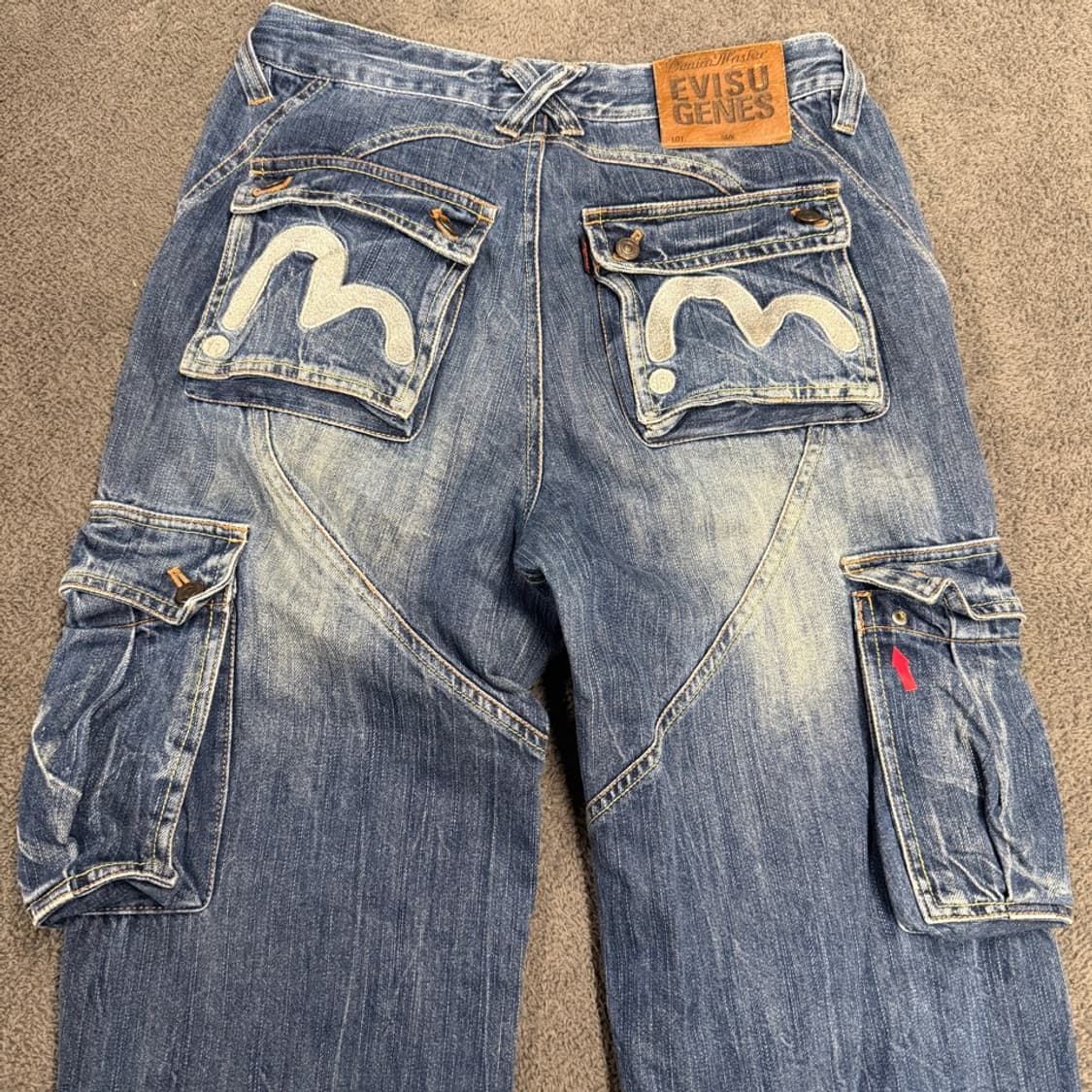 [정품/30] EVISU 에비수 데님 카고 팬츠 상품이미지4