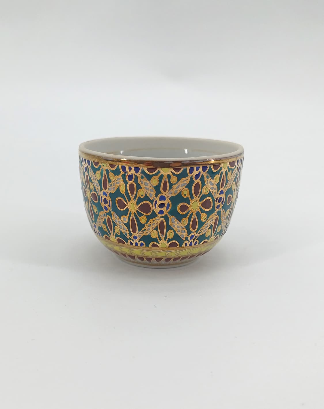 레트로 빈티지 인테리어 소품 태국 추정 금박 컵 유리잔 상품이미지1