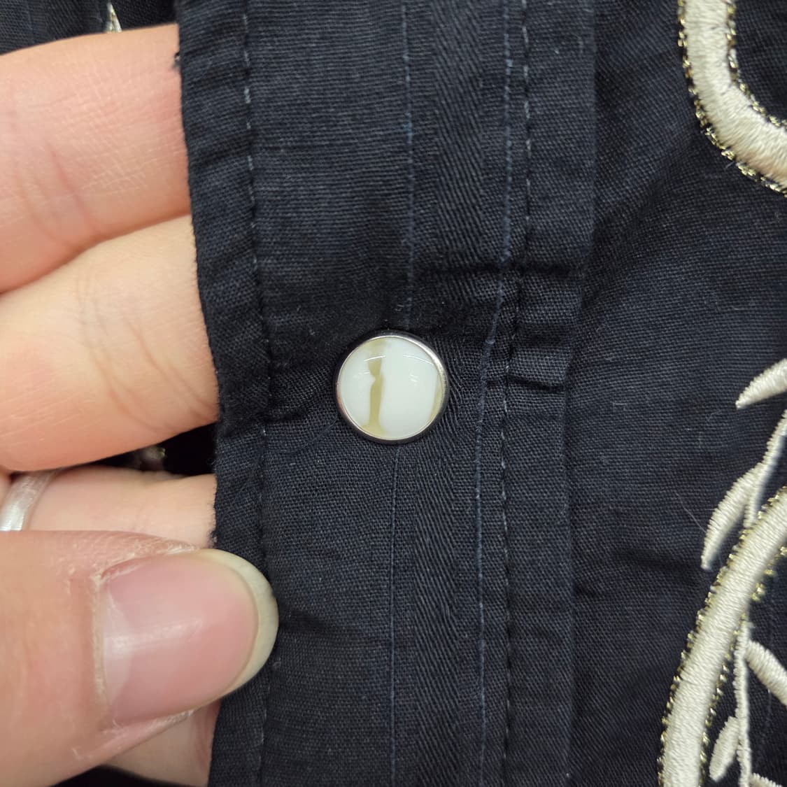 웨스턴 블랙 자수 셔츠 남방 남m 상품이미지5