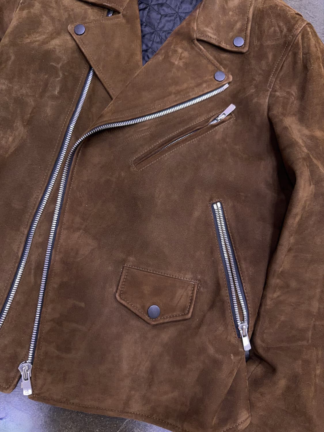 질스튜어트 뉴욕 양가죽 스웨이드 레더 라이더자켓 M 상품이미지4