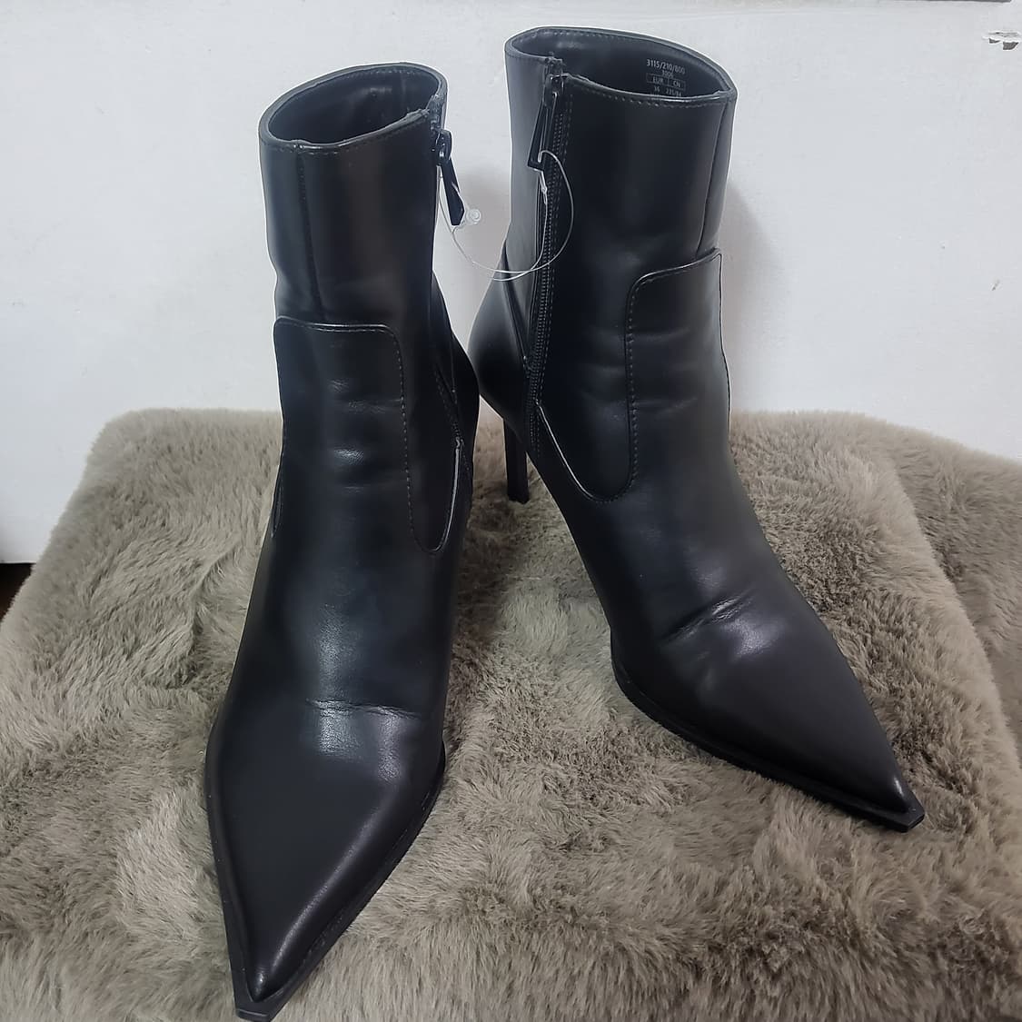 거의 새신발 자라 앵클 부츠 가죽스틸레토 하이힐 36 230  상품이미지1