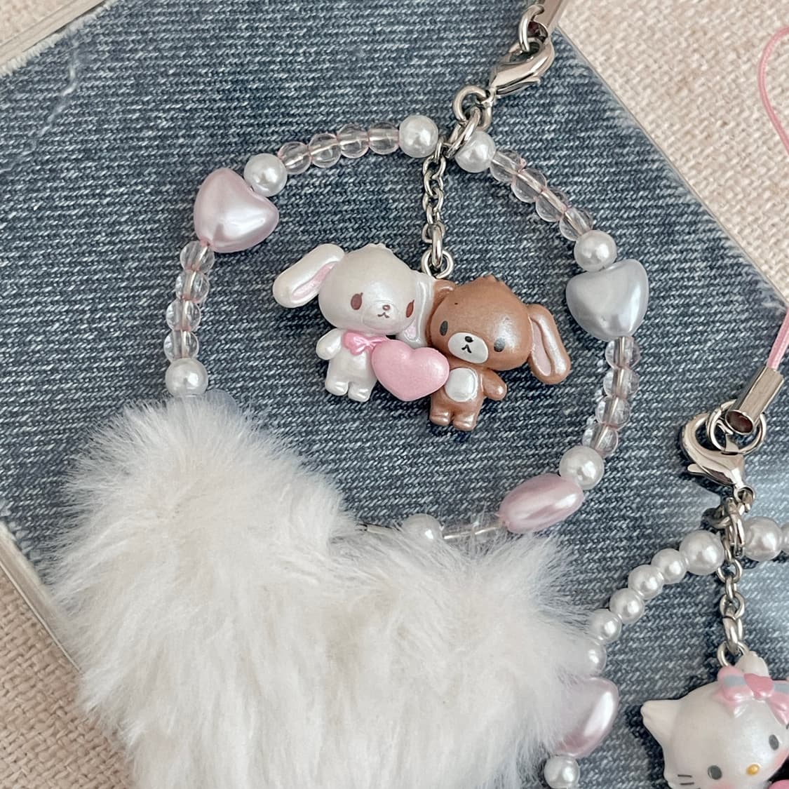 산리오 새상품 후와후와하트 챠미키티 허니큐트 슈가바니즈 일괄 스트랩 키링 상품이미지2