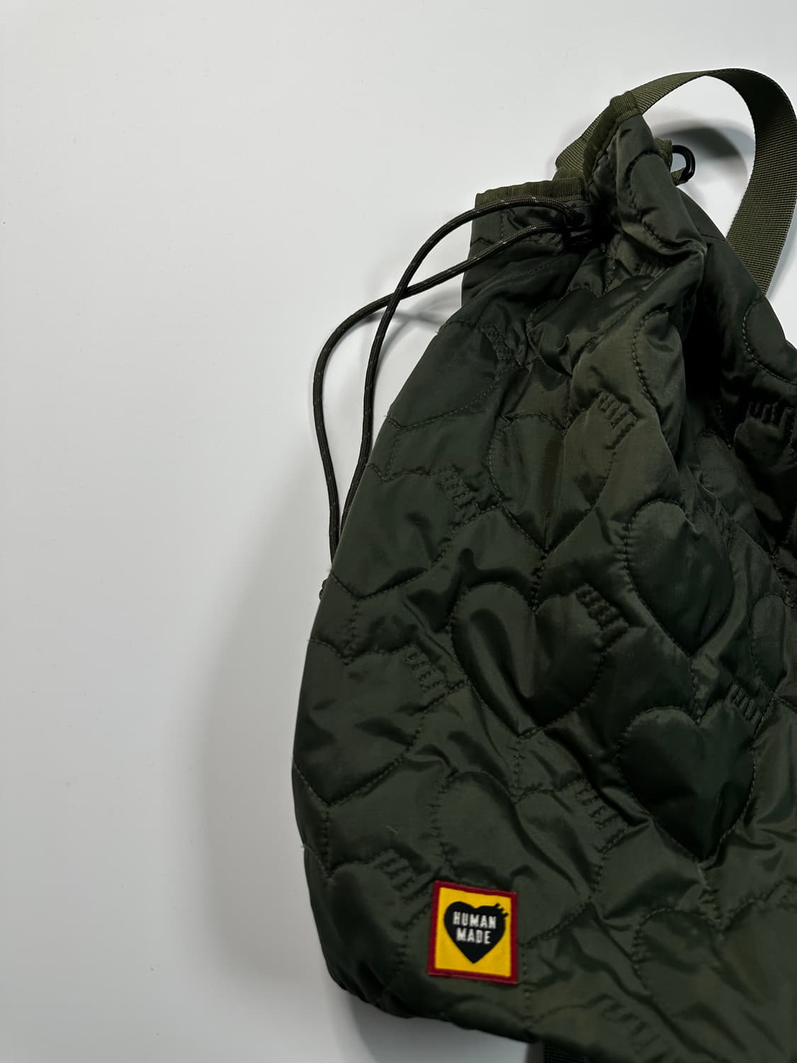 휴먼메이드 하트 퀄팅 본삭 올리브 드랩 상품이미지2