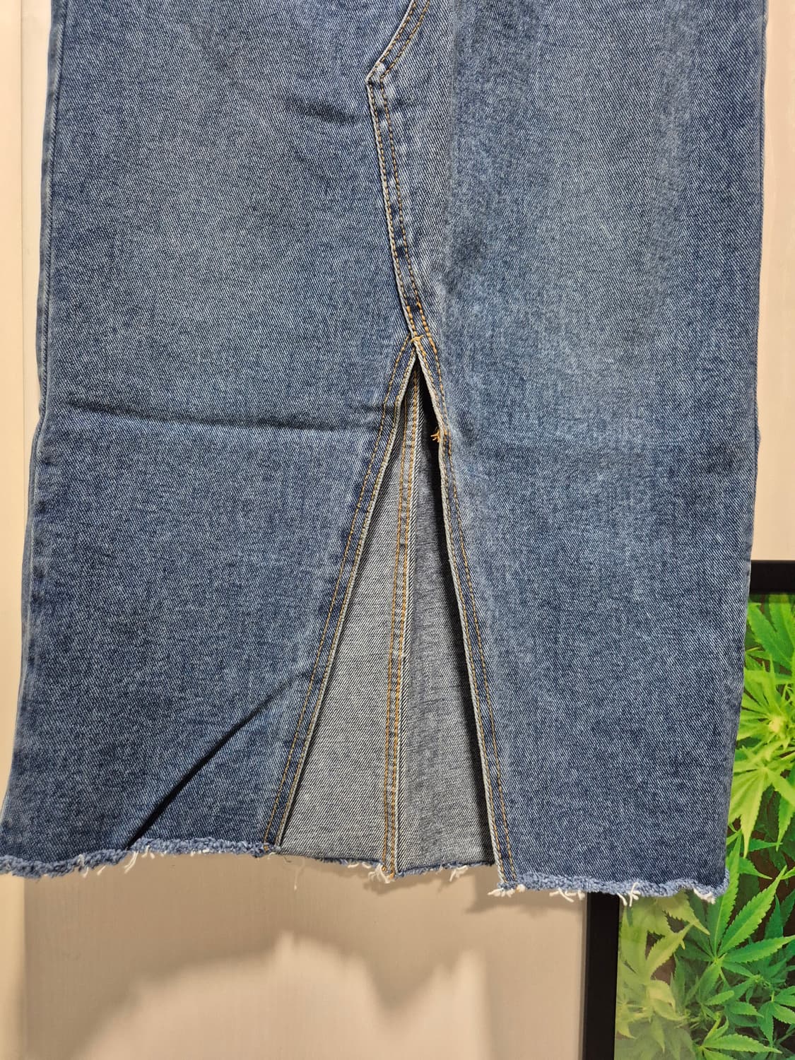 (새상품)vtg 중청 롱 데님 스커트 트임  스커트 상품이미지3