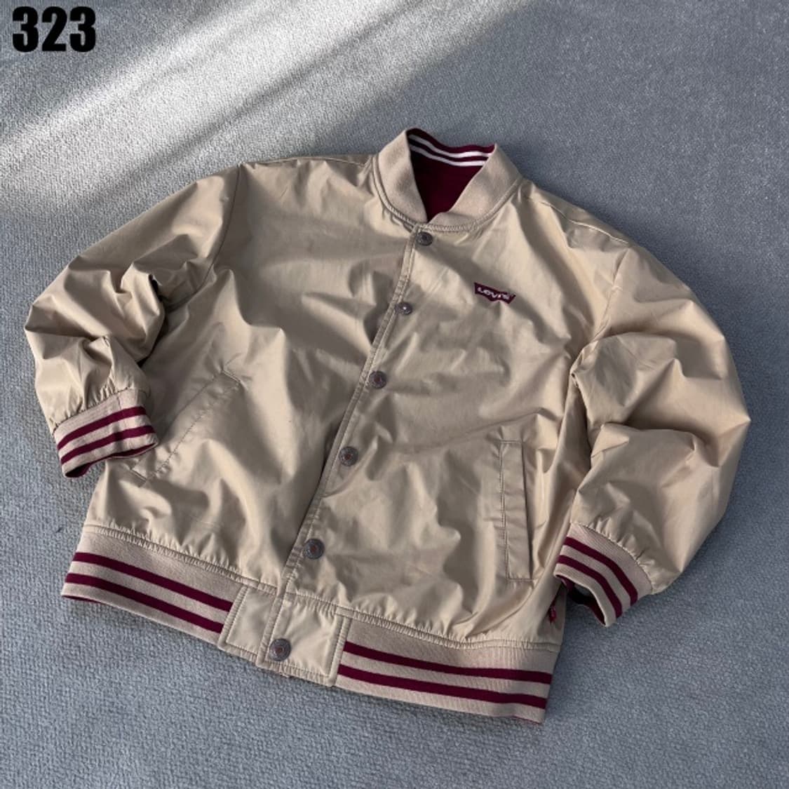 리바이스 양면 베이지 레드 야구 잠바  상품이미지1