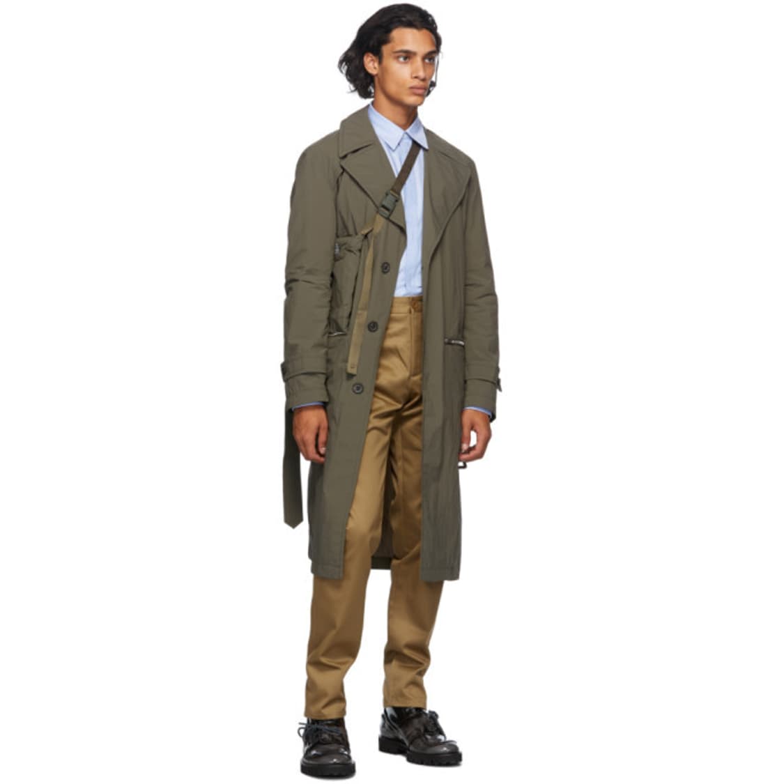 [새제품]48 마르지엘라 코트 패커블 트렌치코트 카키 스티치 자켓 나일론 상품이미지3