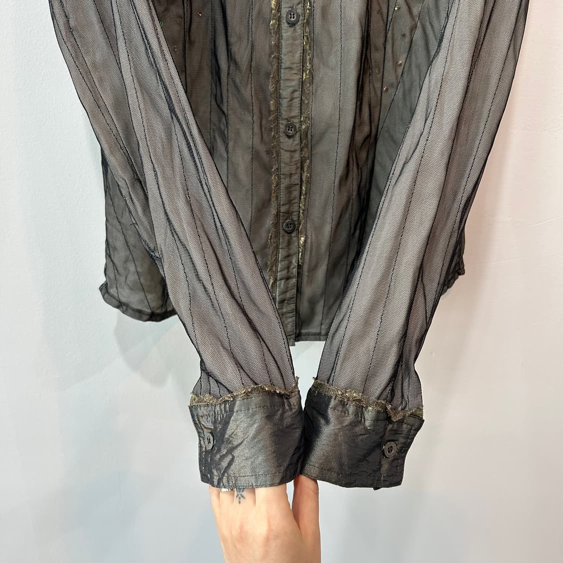 오리엔탈 카키 디테일 블라우스 상품이미지4