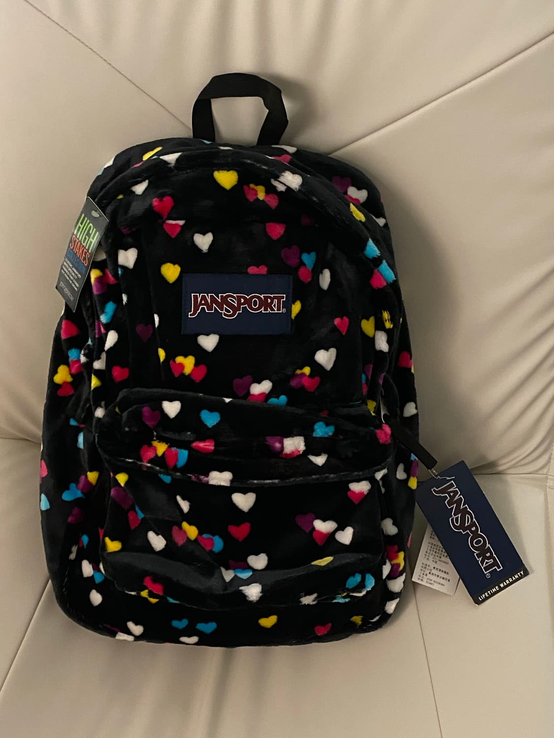 새상품** 잔스포츠 하트 백팩 🖤 벨루어 벨벳 모리걸 긱시크 도트 상품이미지4