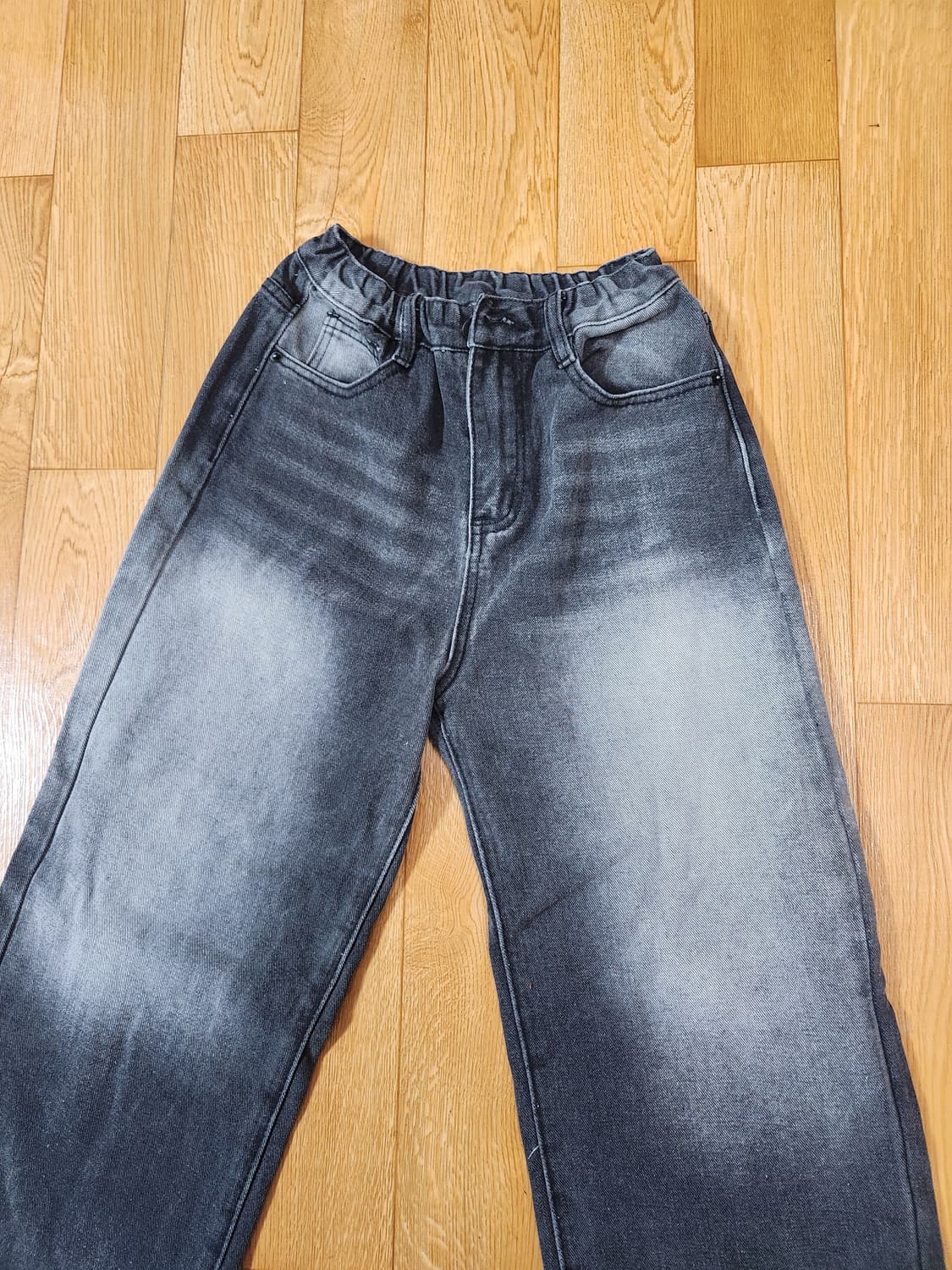 워싱 데님 와이드 팬츠 S 상품이미지4