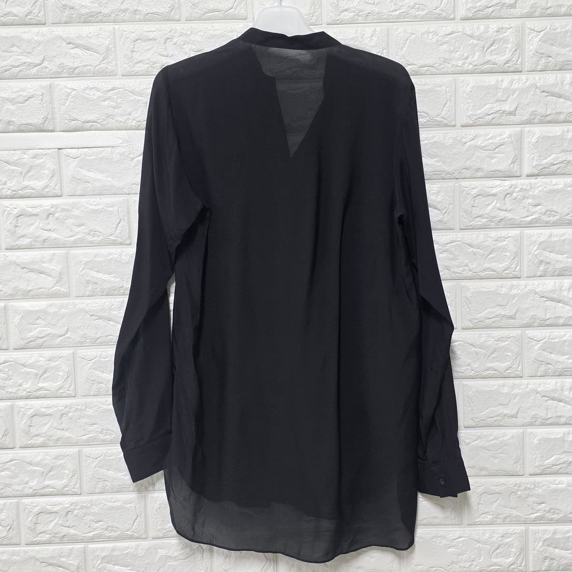 택포) M 한섬 시스루 블랙 블라우스  상품이미지4