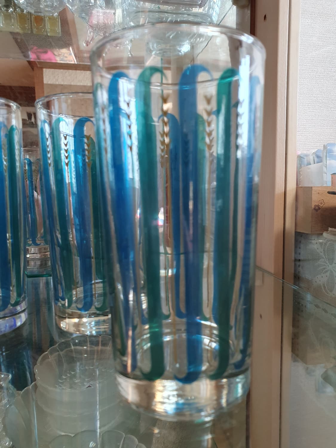 빈티지 레트로 미국 리비 글라스 블루  유리컵 상품이미지2