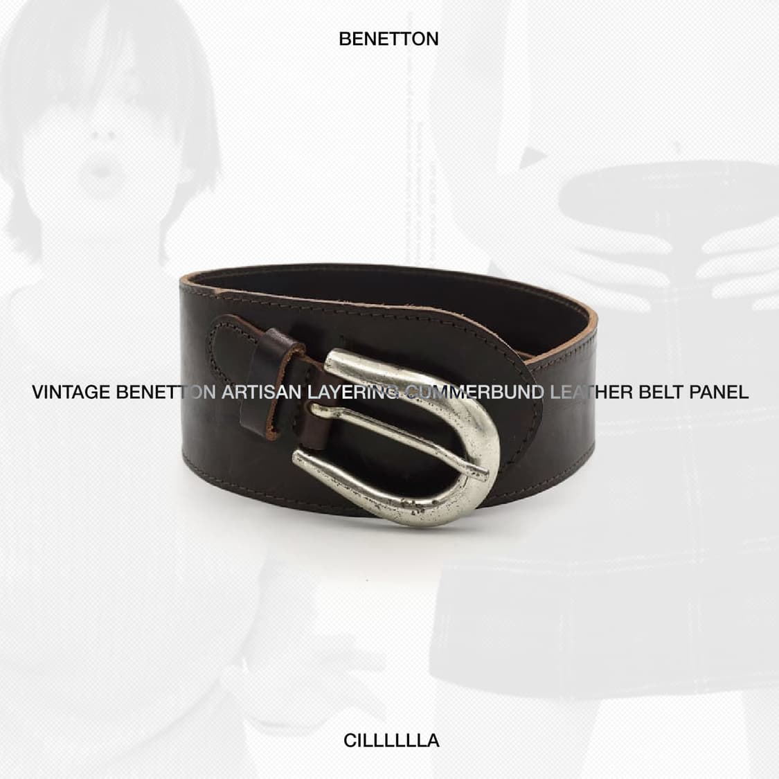BENETTON 빈티지 베네통 아티잔 레이어링 커머밴드 레더 벨트 패널 상품이미지1