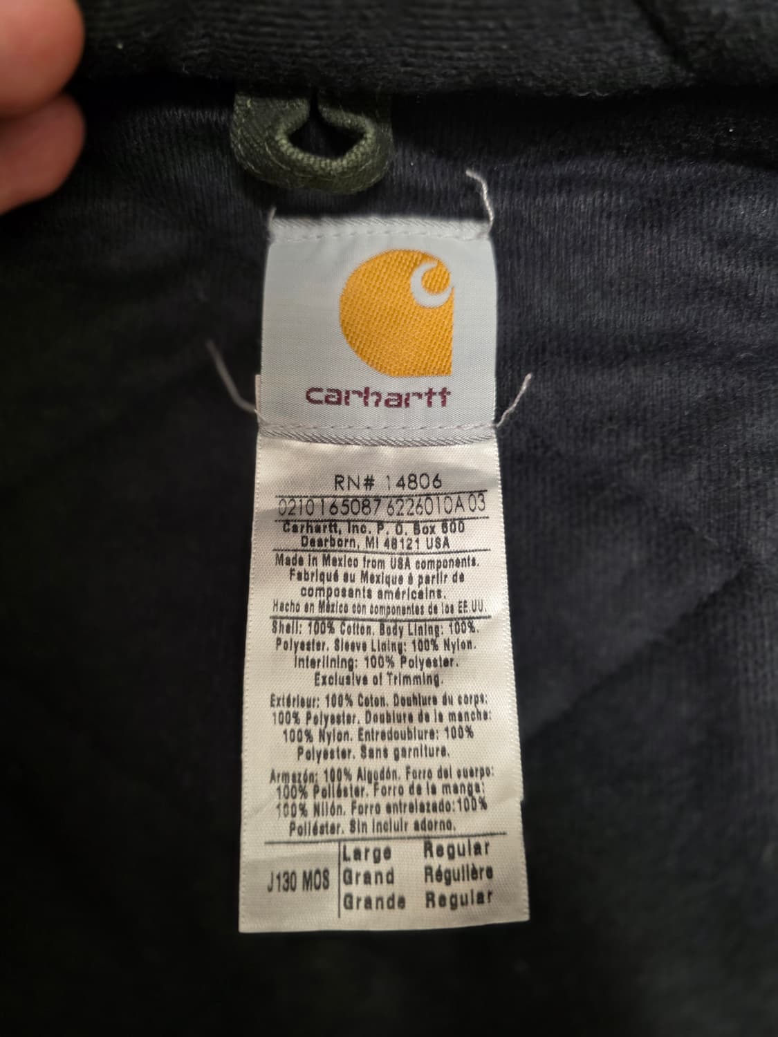 [L] 10s 칼하트 J130 Mos Large 팝니다 상품이미지8