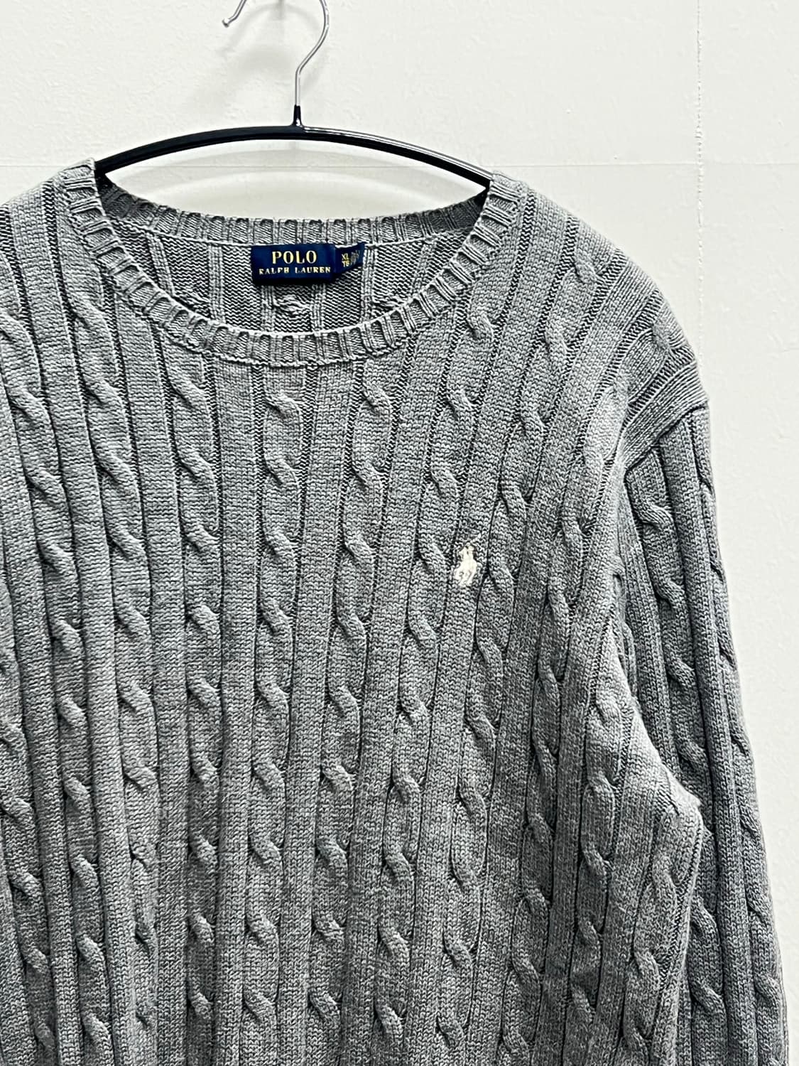 폴로 랄프로렌 케이블 꽈배기 니트 그레이 상품이미지3