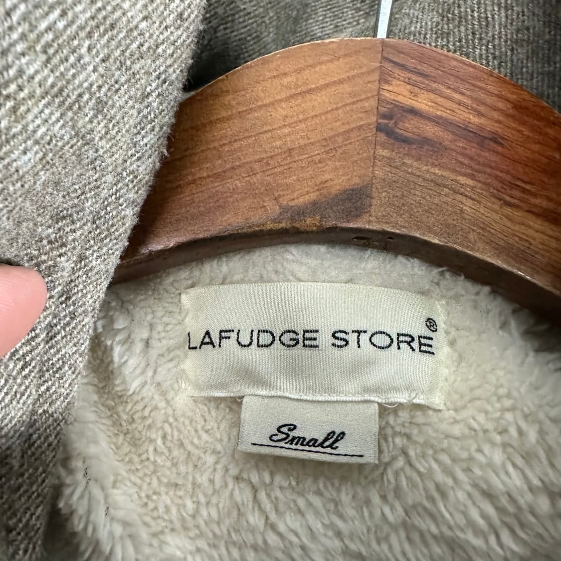 S 95 라퍼지스토어 오트밀 보아털 더플코트 상품이미지7